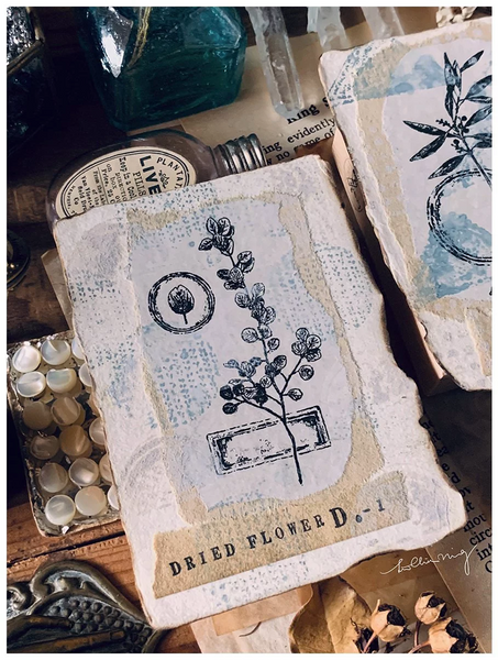 Lin Chia Ning Rubber Stamp Set, Dried Flower D | 吉橡皮印章