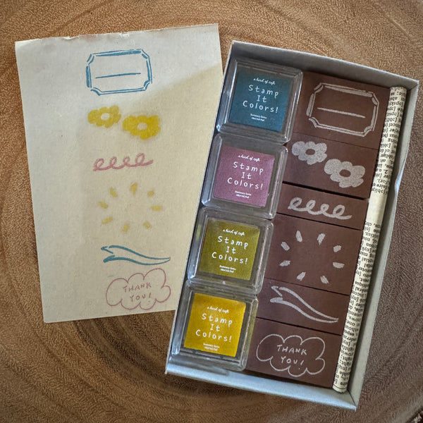 A Kind of Café Stamp & Ink Set, Spring Notes | 什物印章印台組, 春日記號