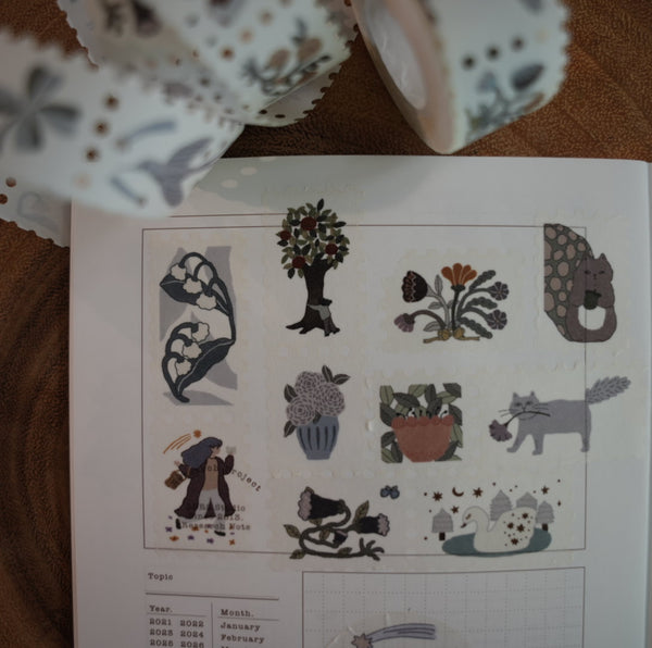 Ivy Snow Washi Tape, Flowers Animals & A Good Day