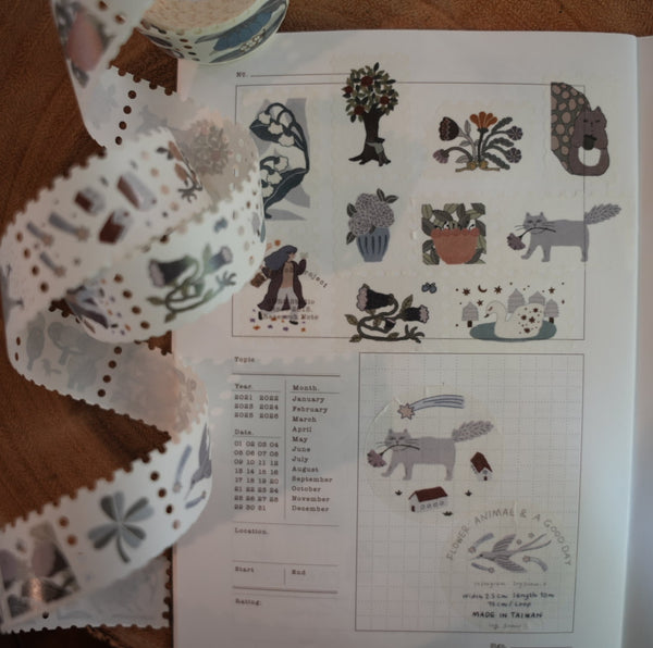 Ivy Snow Washi Tape, Flowers Animals & A Good Day