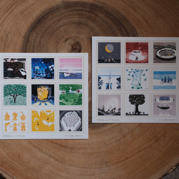 Rakui Hana Stamp Stickers, Linocut Prints #1