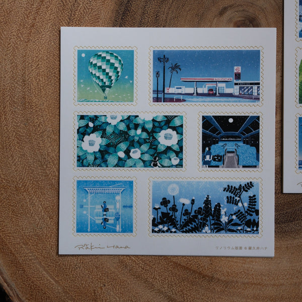 Rakui Hana Stamp Stickers, Linocut Prints #2