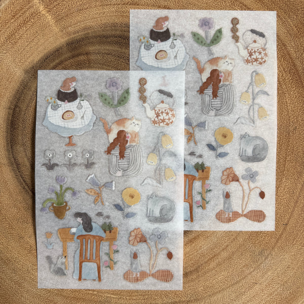 Ivy Snow Print-on Sticker, Indigo | 森空轉印貼紙, 孤色調