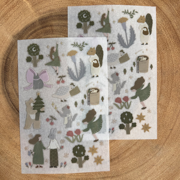 Ivy Snow Print-on Sticker, Dance of the Forest | 森空轉印貼紙, 森之歡舞