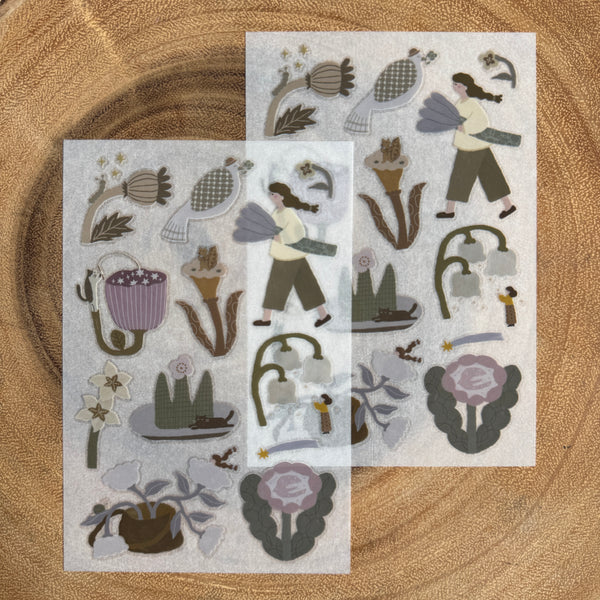 Ivy Snow Print-on Sticker, Music among Flowers | 森空轉印貼紙, 花間樂章
