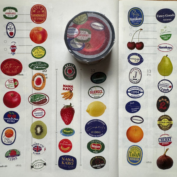 Mr. Eggplants PET Tape, Fruit Labels | 茄子先生紙膠帶