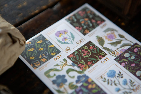 Ours Postage Stamps Sticker, The Wayfarer's Journal | 漢克 x 庫巴郵票貼紙 花草帳