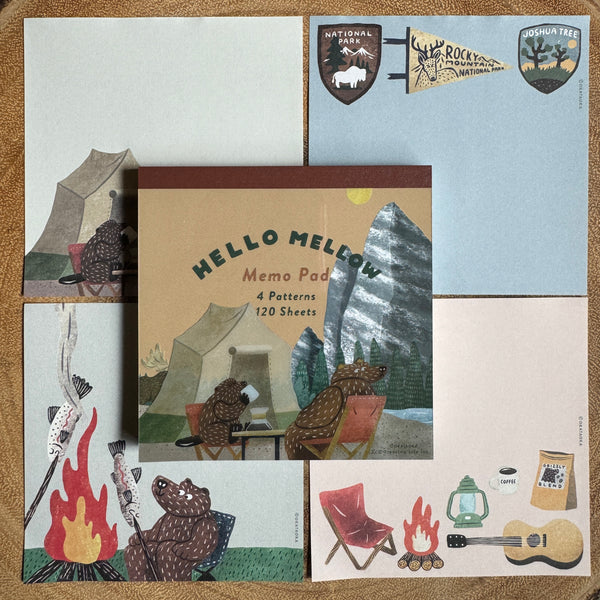 Okataoka Memo Pad, Hello Mellow, Camp Site | Okataoka付箋