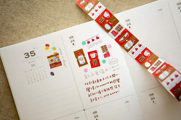 Pre-Order | Ours Sticker Label Roll, Afternoon Tea Time | 漢克 x 庫巴標籤卷, 午茶片刻