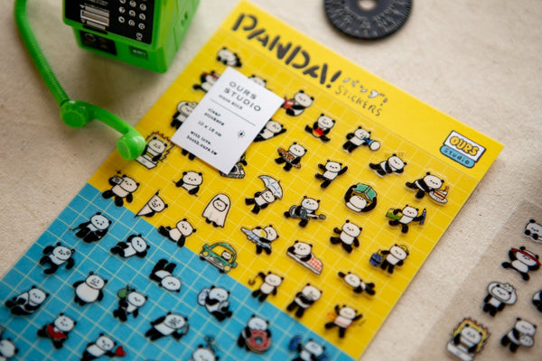 Pre-Order | Ours Sticker, PANDA! PANDA! | 漢克 x 庫巴透明貼紙