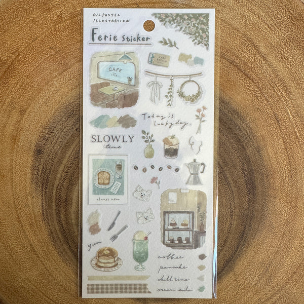 Q-Lia Sticker, Oil Pastel Illustration | 系列貼紙