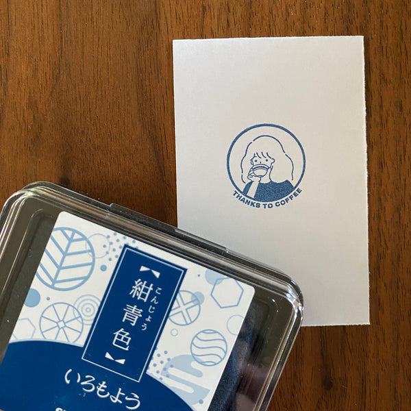 Shachihata Iromoyo Ink Pad, Navy Blue | 寫吉達日本傳統色印台, 紺青色