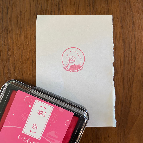 Shachihata Iromoyo Ink Pad, Peach | 寫吉達日本傳統色印台, 桃色