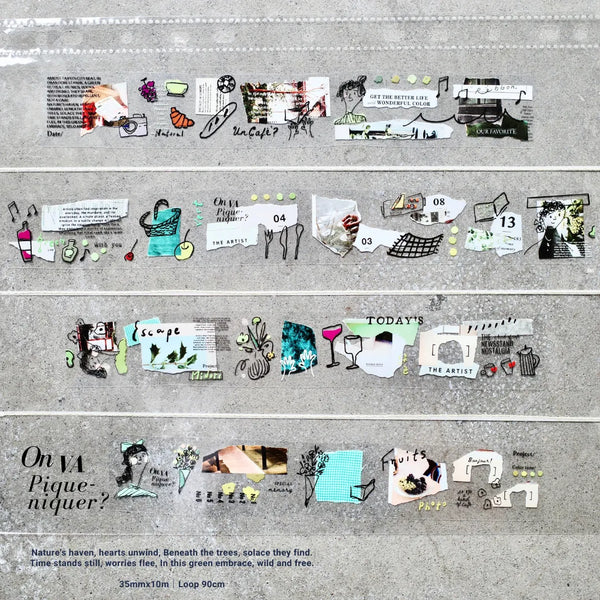 A Kind of Café PET Tape, On Va Pique-niquer | 什物紙膠帶, 綠意野餐