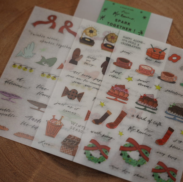 A Kind of Café Print-On Transfer Sticker, Spark Together | 什物轉印貼紙, 一起歡慶