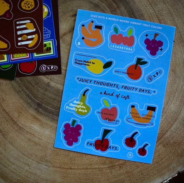 A Kind of Café Sticker, Juicy Thoughts Fruity Days | 什物貼紙, 水果主題
