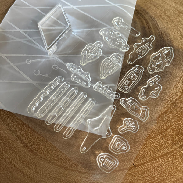 avocado mori Transparent Stamp, Lines and Frames | 森酪梨透明印章, 線與框的模樣