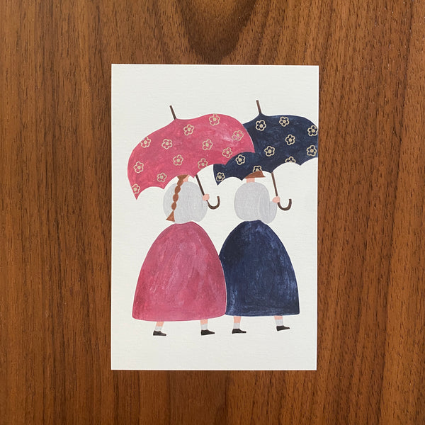 Necktie Post Card, Floral Umbrella | Necktie明信片