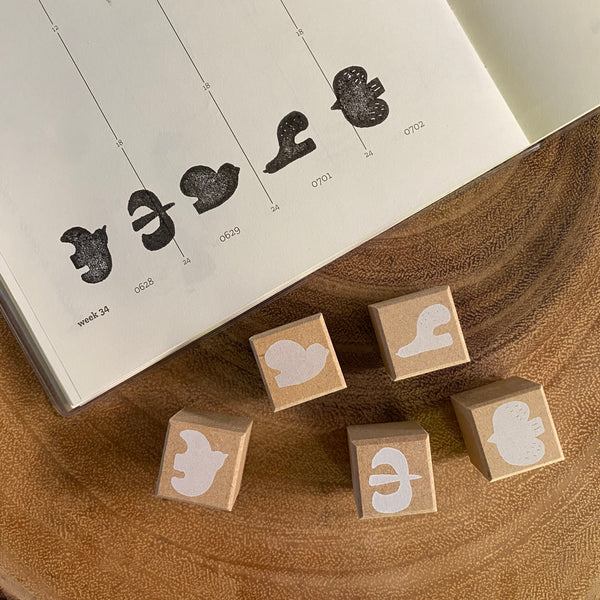 Evakaku Stamp Set, Fly Free | 小島匠所印章組, 小鳥影子