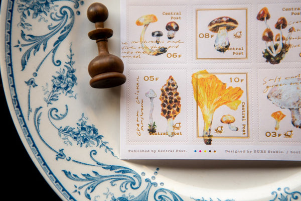 Ours Postage Stamps Sticker, Mushroom Recipe | 漢克 x 庫巴郵票貼紙 野菇餐桌