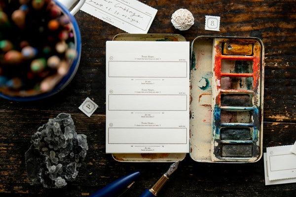 Ours Letterpress Label Book, From Heart | 漢克 x 庫巴 活版便箋本