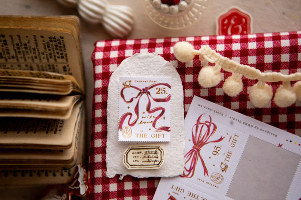 Ours Postage Stamps Sticker, Ribbon Bow | 漢克 x 庫巴郵票貼紙 蝴蝶結