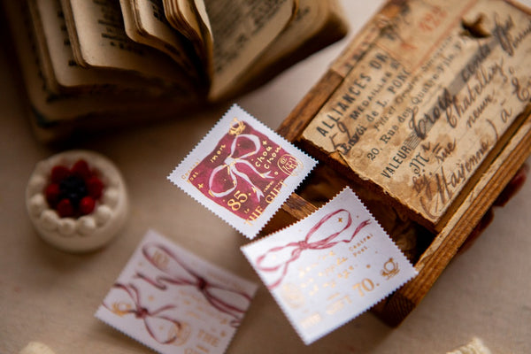 Ours Postage Stamps Sticker, Ribbon Bow | 漢克 x 庫巴郵票貼紙 蝴蝶結