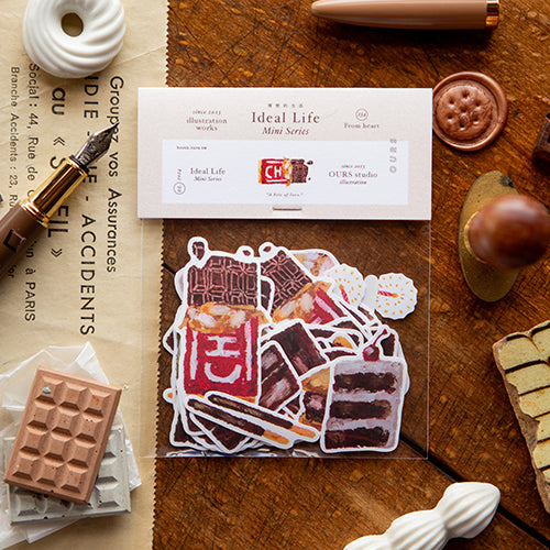 Ours Sticker Pack, Chocolate | 漢克 x 庫巴貼紙包 日常巧克力