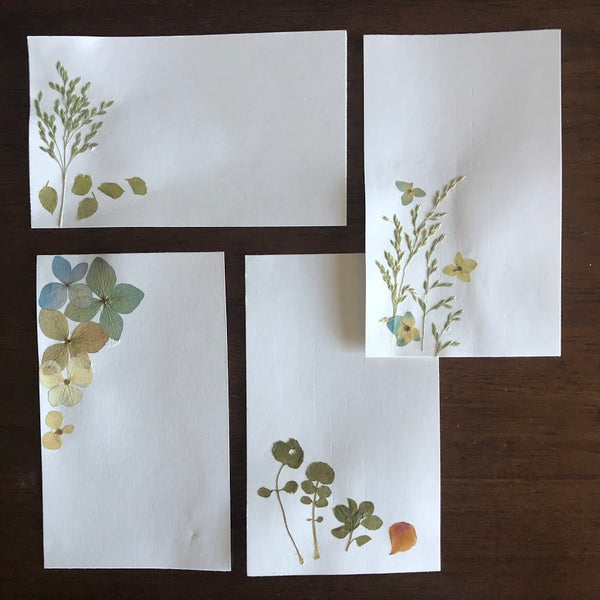 haha hands handmade pressed-flower notecards | haha hands 手作壓花便簽