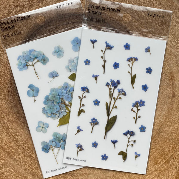 Appree Pressed Flower Sticker, Blue