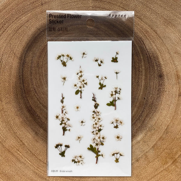 Appree Pressed Flower Sticker, White