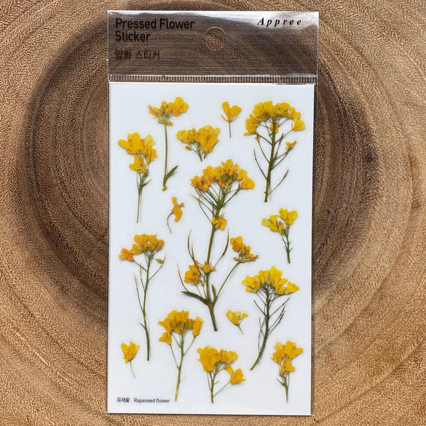 Appree Pressed Flower Sticker, Yellow