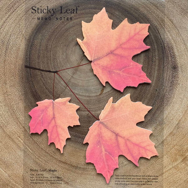 Appree Sticky Leaf Memo Notes, Red Maple