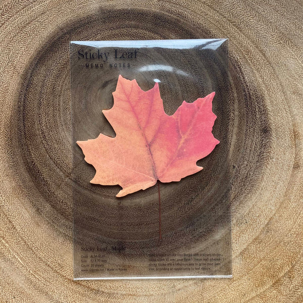 Appree Sticky Leaf Memo Notes, Red Maple