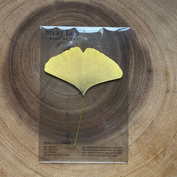 Appree Sticky Leaf Memo Notes, Yellow Gingko