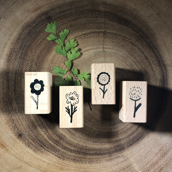 Evakaku Four Flowers Stamp Set | 小島匠所 花開好了II印章