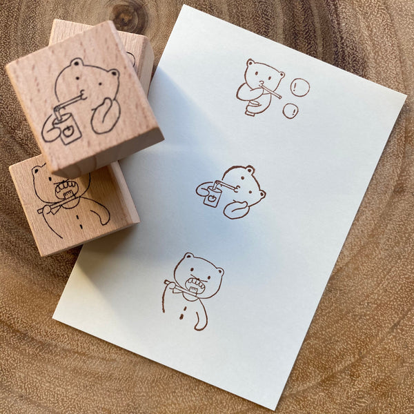Evakaku Little Bear Stamp Set | 小島匠所 小熊日常印章組