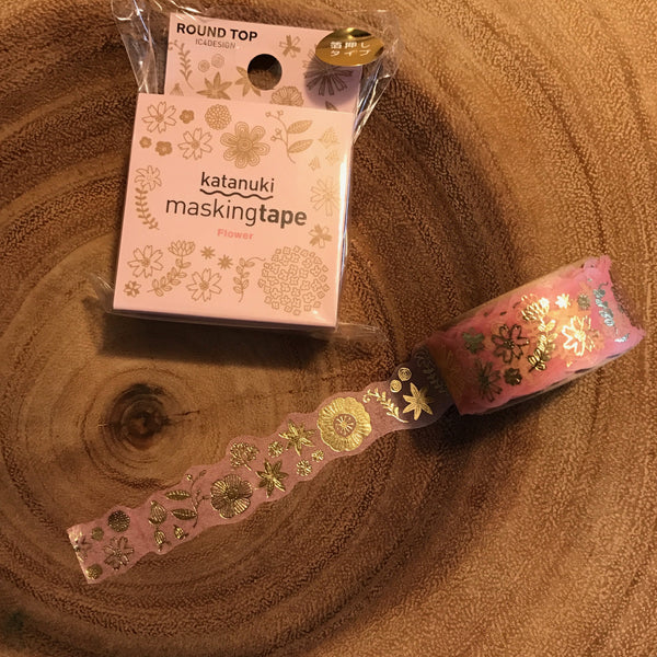 Tips Washi Tape - Golden Flowers | Tips 紙膠帶 - 金色花朵