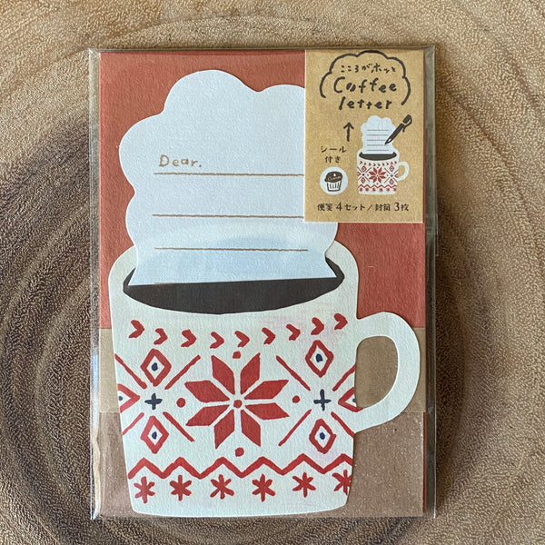 Furukawa Shiko Wa-Life Washi Mini Letter Set, Coffee Mug Series | 古川紙工 Wa-Life 咖啡杯造型便箋組