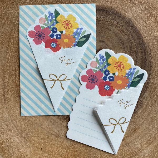 Furukawa Shiko Wa-Life Mini Letter Set, Bouquet Series | 古川紙工 Wa-Life 花束造型便箋組