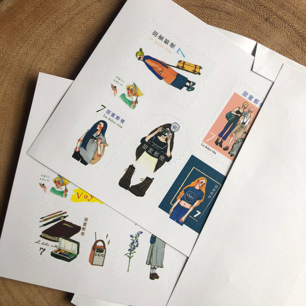 La Dolce Vita Stamp Sticker Sheets, Aurora | 甜蜜生活郵票貼紙, 寻找极光的旅程