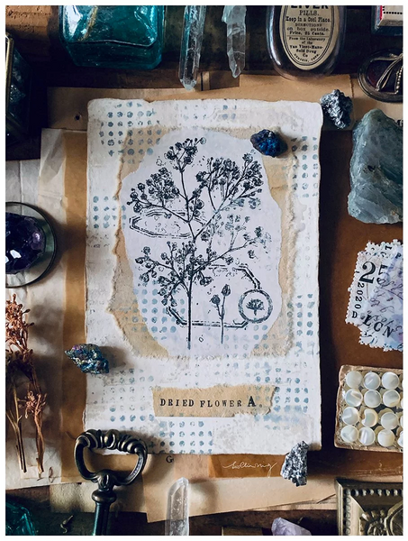 Lin Chia Ning Rubber Stamp Set, Dried Flower A | 吉 橡皮印章組, 乾燥花 A