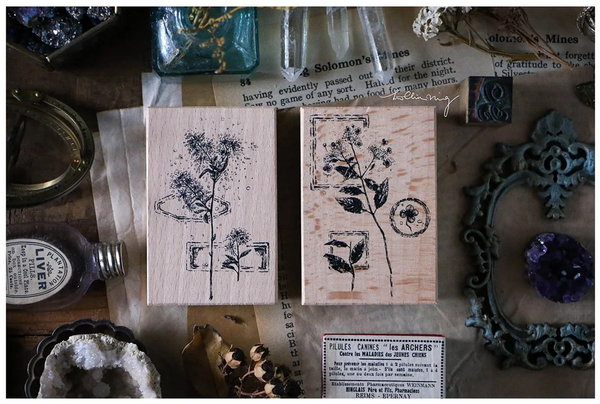 Lin Chia Ning Rubber Stamp Set, Dried Flower C | 吉 橡皮印章組, 乾燥花 C