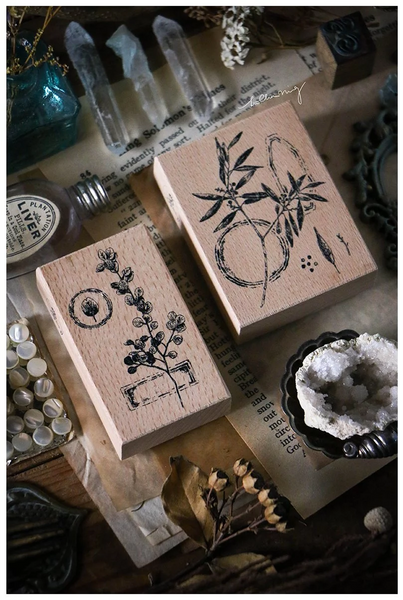 Lin Chia Ning Rubber Stamp Set, Dried Flower D | 吉 橡皮印章組, 乾燥花 D