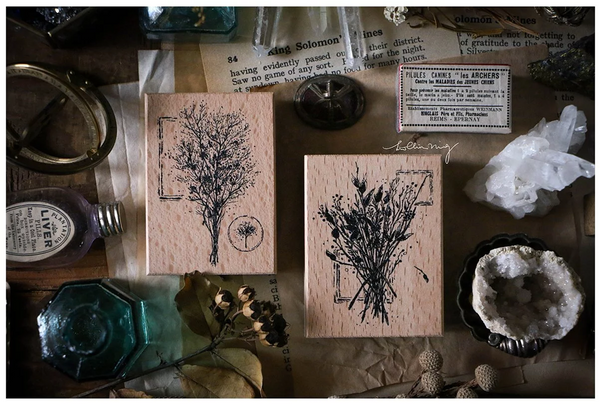 Lin Chia Ning Rubber Stamp Set, Dried Flower E | 吉 橡皮印章組, 乾燥花 E