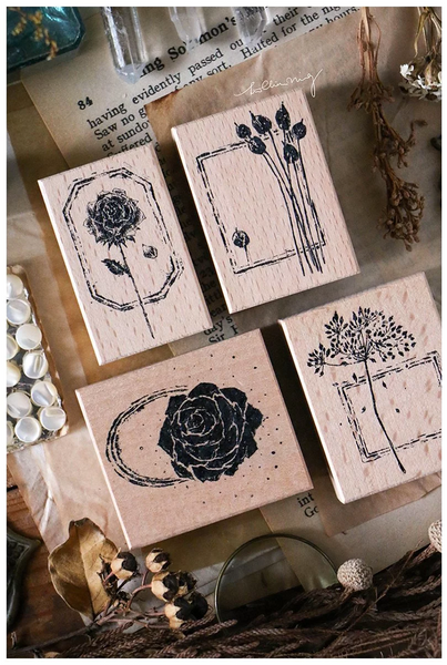 Lin Chia Ning Rubber Stamp Set, Dried Flower F | 吉 橡皮印章組, 乾燥花 F