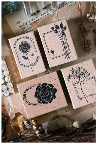 Lin Chia Ning Rubber Stamp Set, Dried Flower F | 吉橡皮印章組