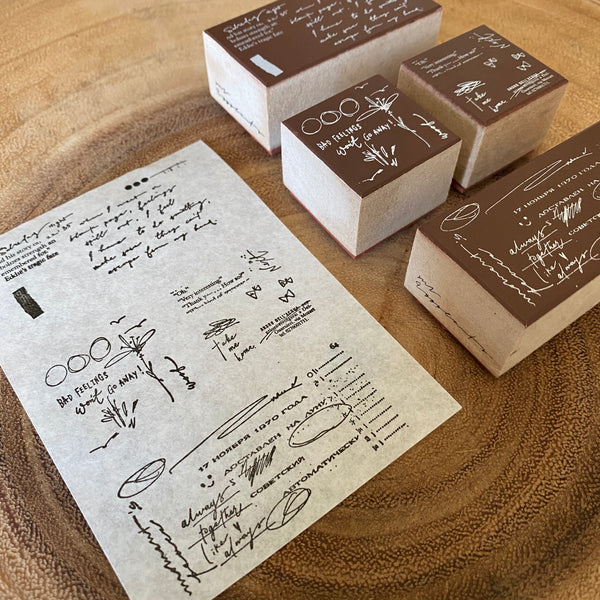 Mr. Eggplants Stamp, Doodle Notes Series | 茄子先生, 旁聽的課本系列