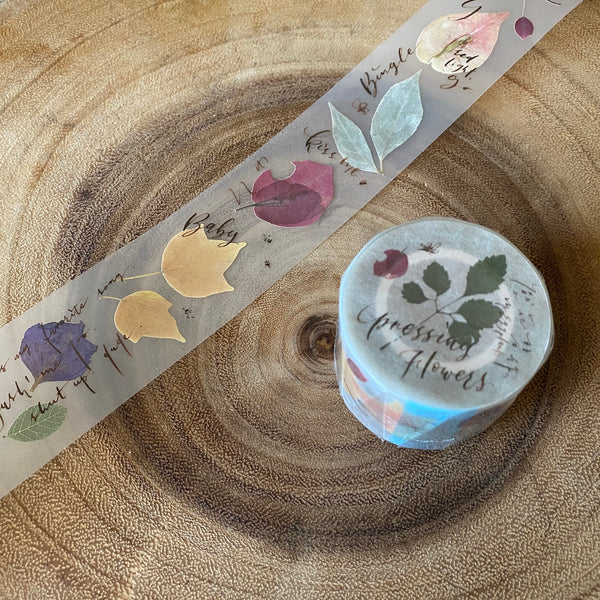 Mr. Eggplants PET Tape, Pressing Flowers | 茄子先生, 壓花習作紙膠帶