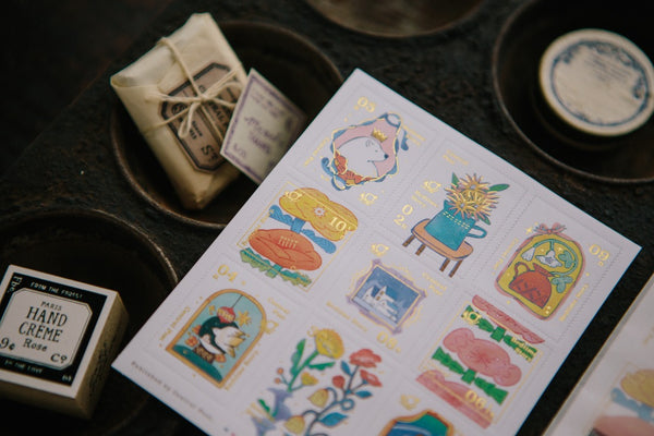 Ours Postage Stamps Sticker, Bedtime Story | 漢克 x 庫巴郵票貼紙 床邊故事